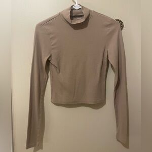 American Eagle Cropped Mock Neck Top